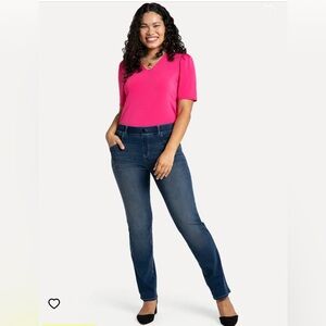 Betabrand Straight-Leg 7-Pocket Yoga Denim, LP large short petite, NWOT